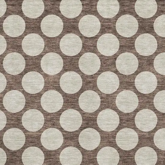 Brown And Beige Polka Dot Washable Area Rug With UV Protection Photo 3
