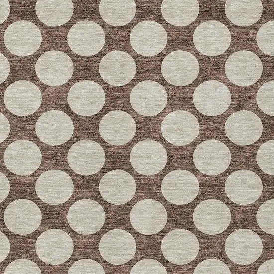 Brown And Beige Polka Dot Washable Indoor Outdoor Area Rug Photo 6