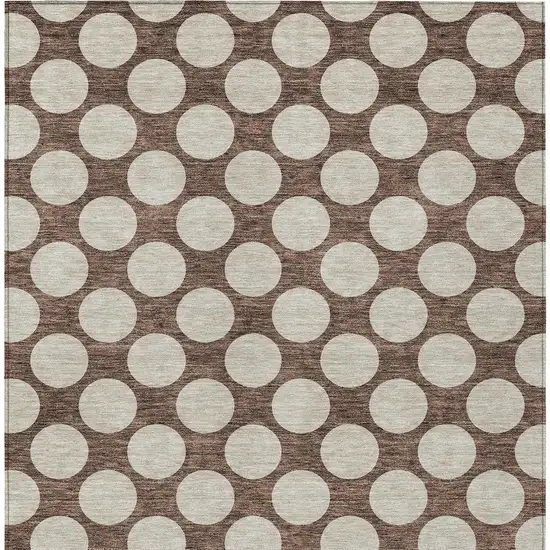 Brown And Beige Polka Dot Washable Indoor Outdoor Area Rug Photo 7