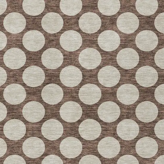 Brown And Beige Polka Dot Washable Indoor Outdoor Area Rug Photo 6