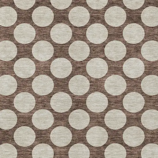 Brown And Beige Polka Dot Washable Indoor Outdoor Area Rug Photo 6
