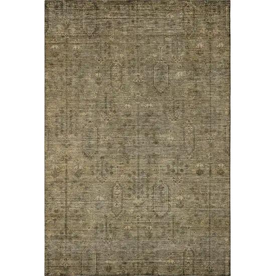 Brown And Beige Southwestern Washable Area Rug With UV Protection Photo 5