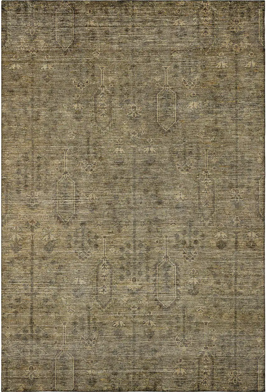 Brown And Beige Southwestern Washable Area Rug With UV Protection Photo 5