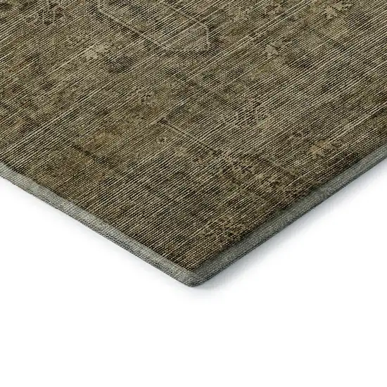 Brown And Beige Southwestern Washable Area Rug With UV Protection Photo 5