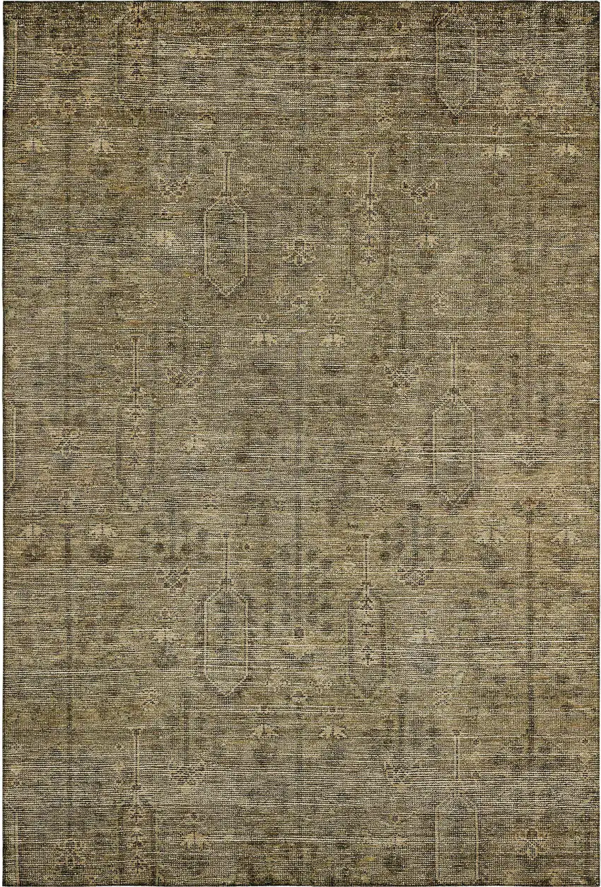 Brown And Beige Southwestern Washable Area Rug With UV Protection Photo 3