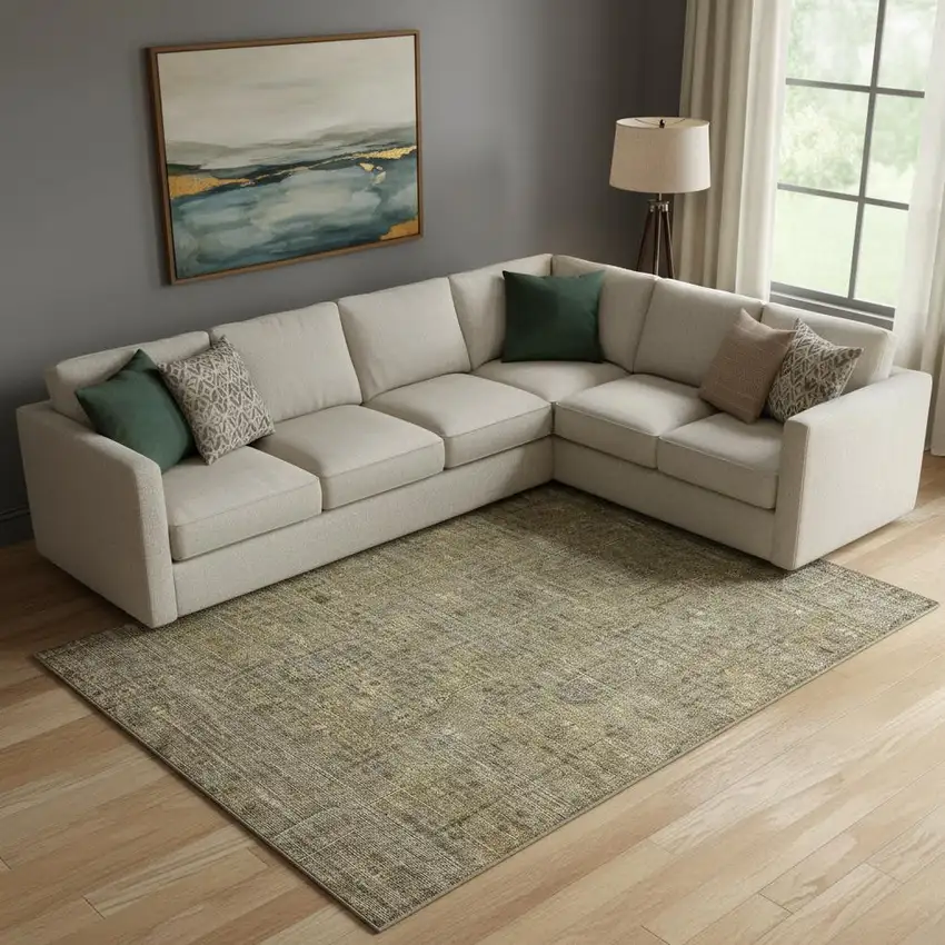 Brown And Beige Southwestern Washable Area Rug With UV Protection Photo 2