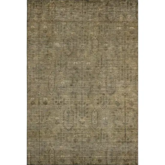 Brown And Beige Southwestern Washable Area Rug With UV Protection Photo 3