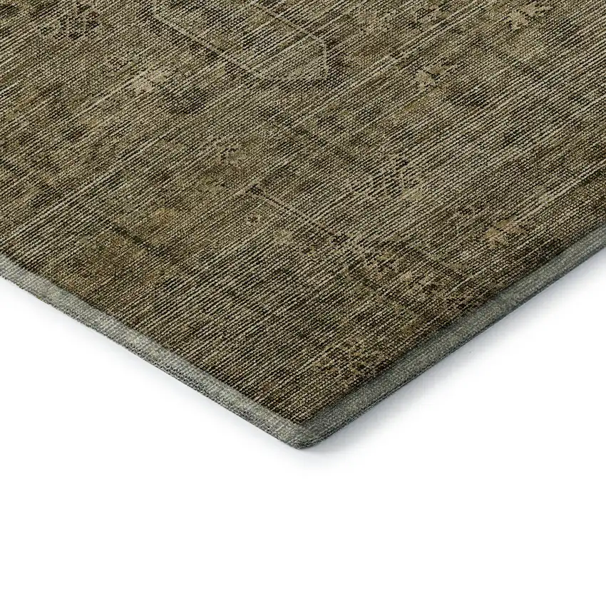 Brown And Beige Southwestern Washable Area Rug With UV Protection Photo 5