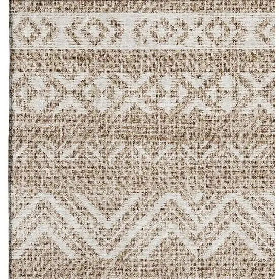 Brown And Beige Southwestern Washable Area Rug With UV Protection Photo 4