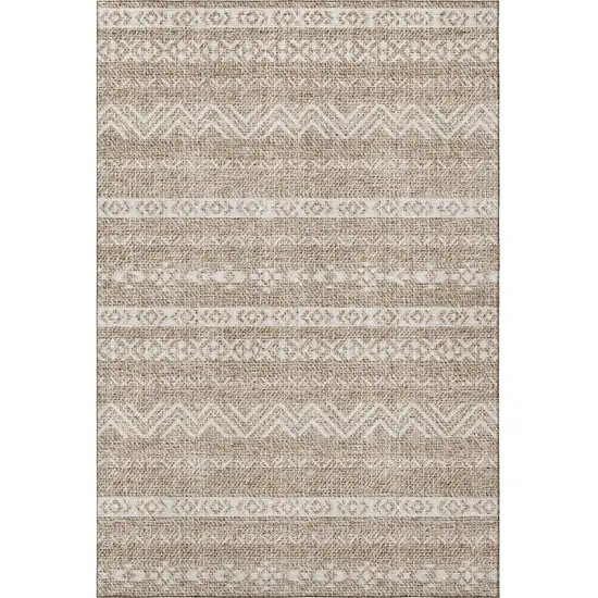 Brown And Beige Southwestern Washable Area Rug With UV Protection Photo 3