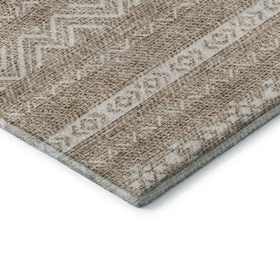 Brown And Beige Southwestern Washable Area Rug With UV Protection Photo 7