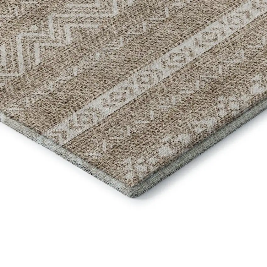 Brown And Beige Southwestern Washable Area Rug With UV Protection Photo 7