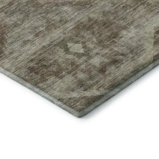 Brown And Beige Southwestern Washable Area Rug With UV Protection Photo 8