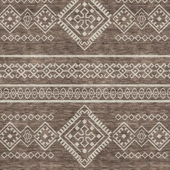 Brown And Beige Southwestern Washable Area Rug With UV Protection Photo 3