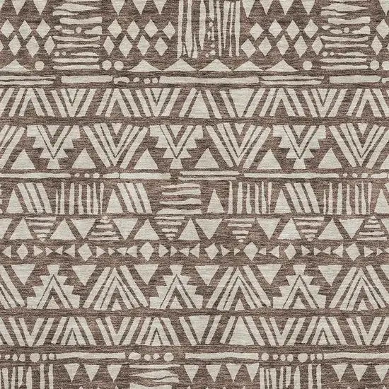 Brown And Beige Southwestern Washable Area Rug With UV Protection Photo 3