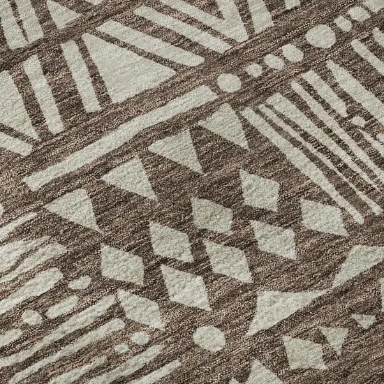 Brown And Beige Southwestern Washable Area Rug With UV Protection Photo 9