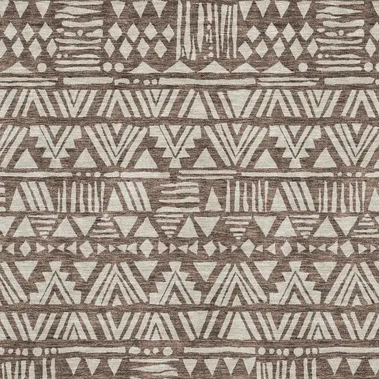 Brown And Beige Southwestern Washable Area Rug With UV Protection Photo 3