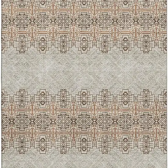 Brown And Beige Southwestern Washable Area Rug With UV Protection Photo 3