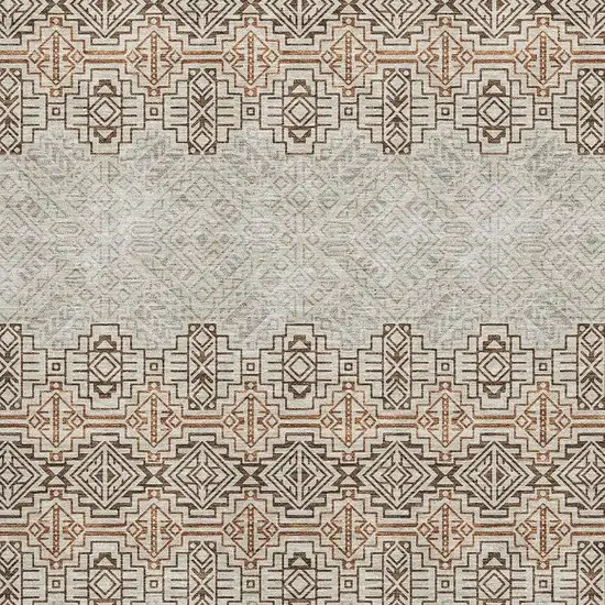 Brown And Beige Southwestern Washable Area Rug With UV Protection Photo 2
