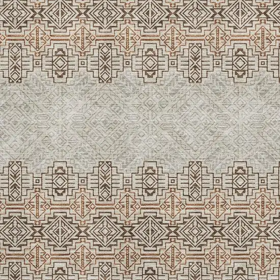 Brown And Beige Southwestern Washable Area Rug With UV Protection Photo 2