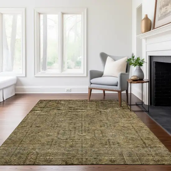 Brown And Beige Southwestern Washable Indoor Outdoor Area Rug Photo 8