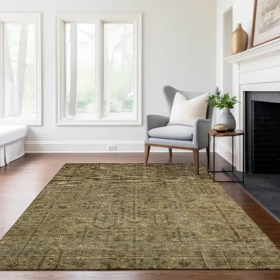 Brown And Beige Southwestern Washable Indoor Outdoor Area Rug Photo 8