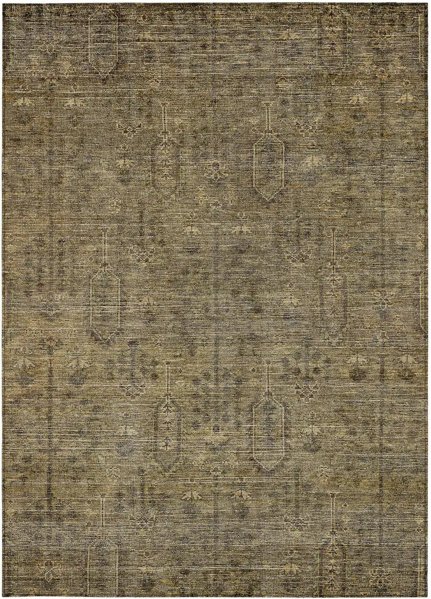 Brown And Beige Southwestern Washable Indoor Outdoor Area Rug Photo 6