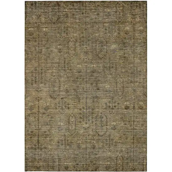 Brown And Beige Southwestern Washable Indoor Outdoor Area Rug Photo 6
