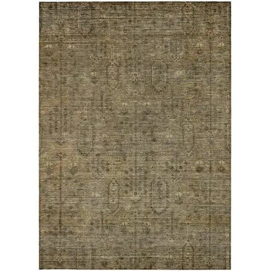 Brown And Beige Southwestern Washable Indoor Outdoor Area Rug Photo 6