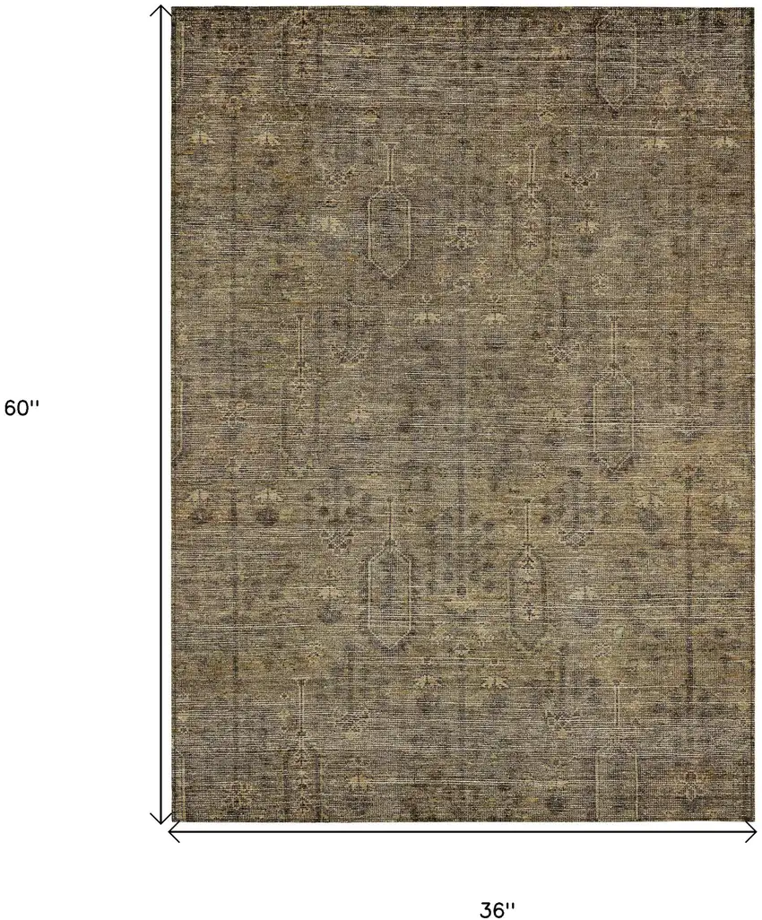 Brown And Beige Southwestern Washable Indoor Outdoor Area Rug Photo 7