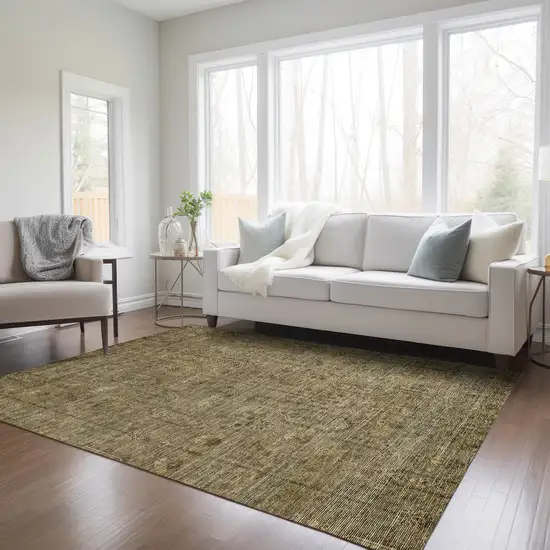 Brown And Beige Southwestern Washable Indoor Outdoor Area Rug Photo 9