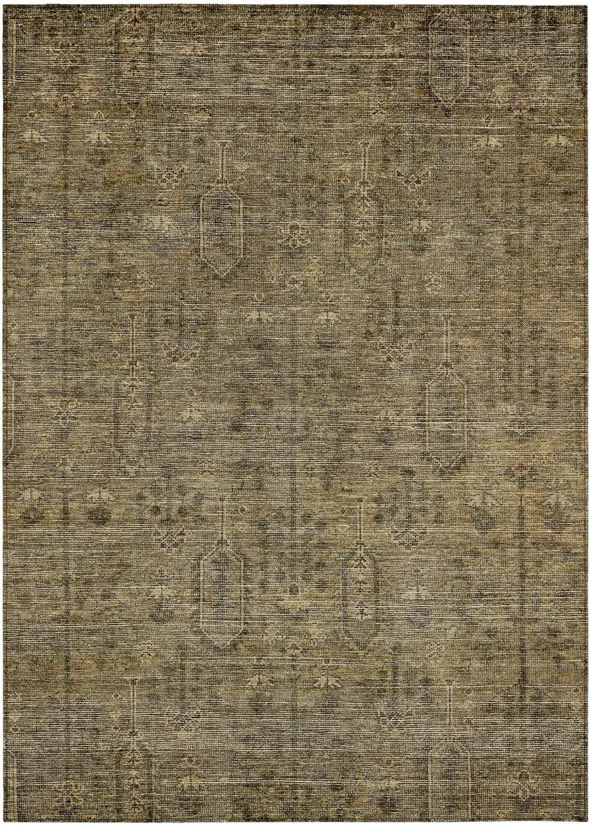 Brown And Beige Southwestern Washable Indoor Outdoor Area Rug Photo 2