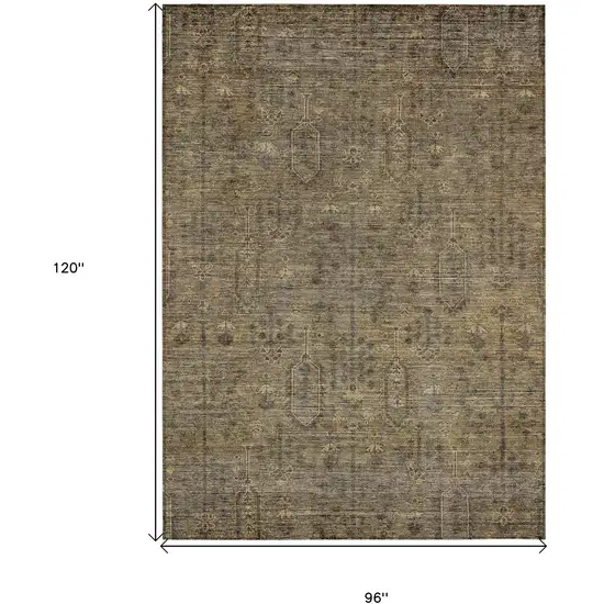 Brown And Beige Southwestern Washable Indoor Outdoor Area Rug Photo 3