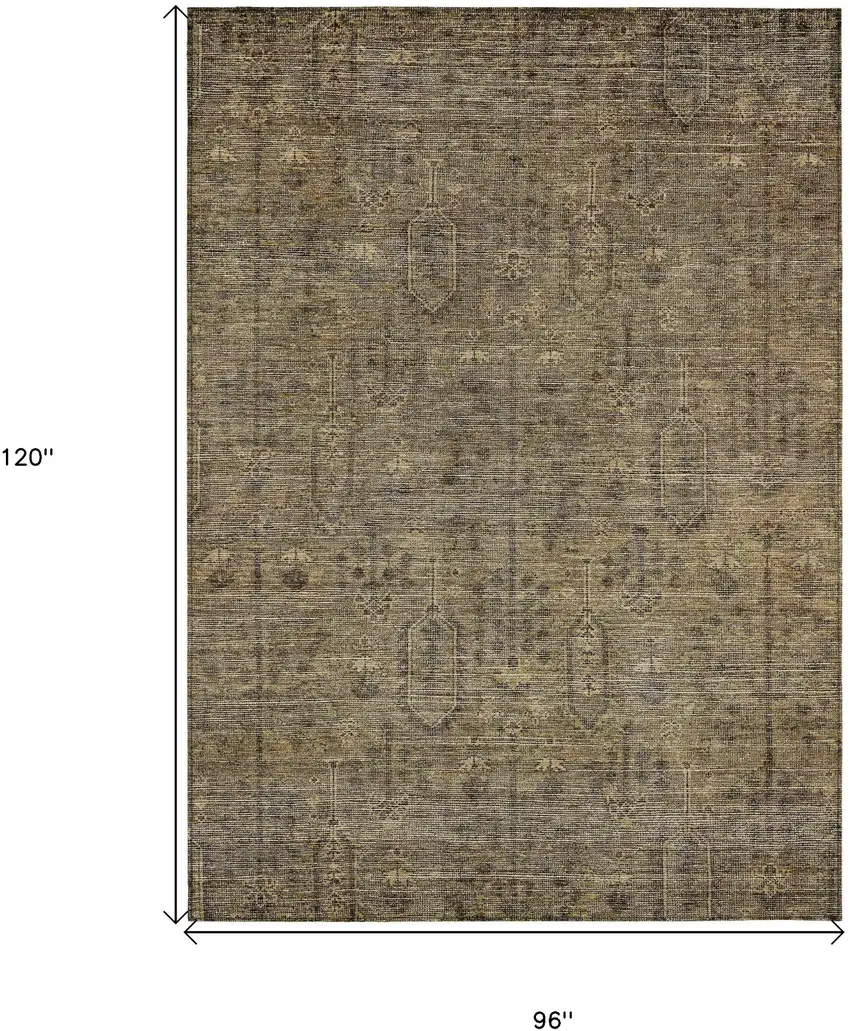 Brown And Beige Southwestern Washable Indoor Outdoor Area Rug Photo 3