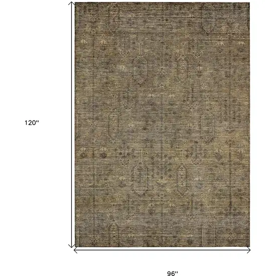 Brown And Beige Southwestern Washable Indoor Outdoor Area Rug Photo 3