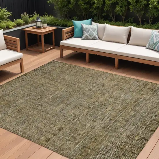 Brown And Beige Southwestern Washable Indoor Outdoor Area Rug Photo 1