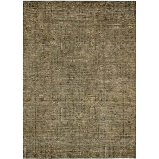 Brown And Beige Southwestern Washable Indoor Outdoor Area Rug Photo 2