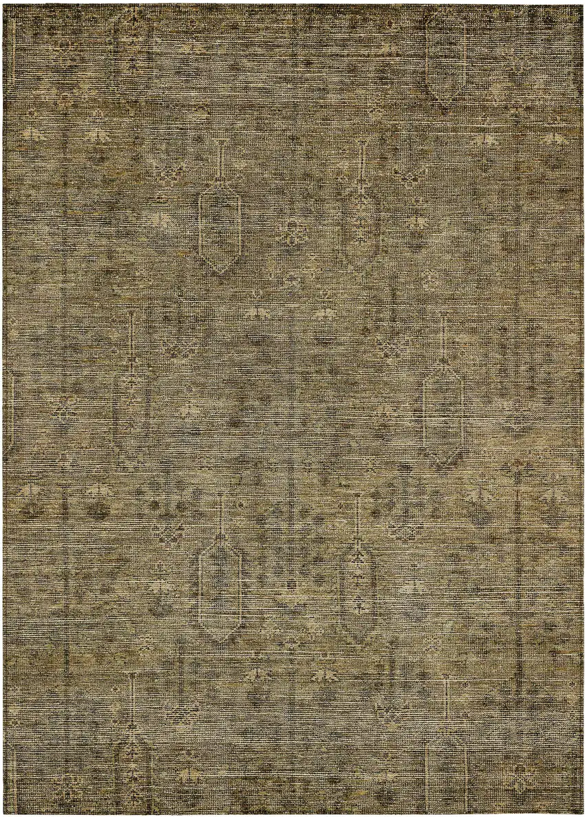 Brown And Beige Southwestern Washable Indoor Outdoor Area Rug Photo 2