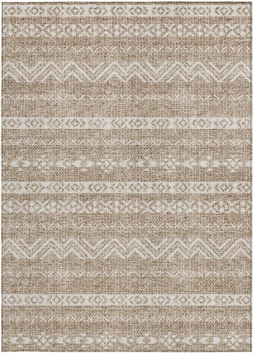 Brown And Beige Southwestern Washable Indoor Outdoor Area Rug Photo 5