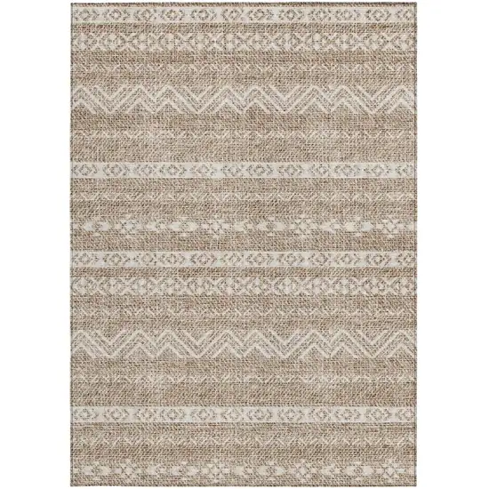 Brown And Beige Southwestern Washable Indoor Outdoor Area Rug Photo 5