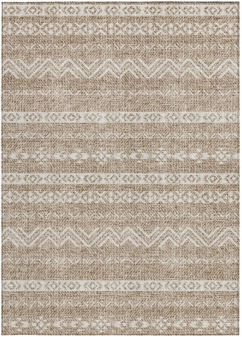 Brown And Beige Southwestern Washable Indoor Outdoor Area Rug Photo 5