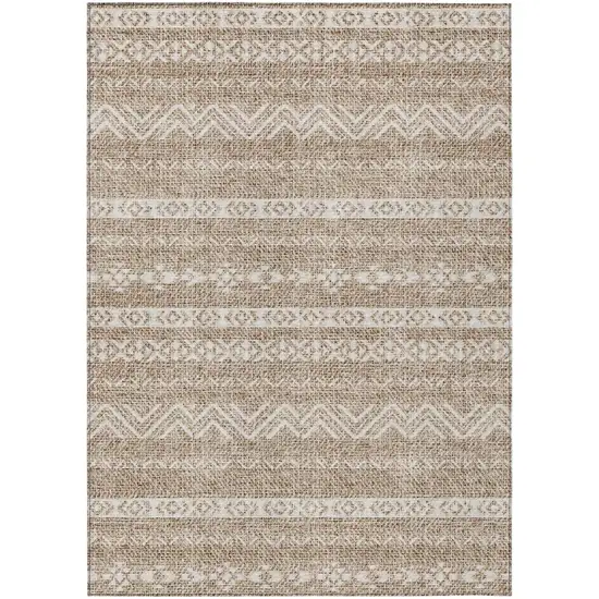 Brown And Beige Southwestern Washable Indoor Outdoor Area Rug Photo 2