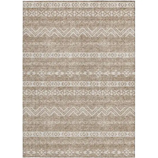 Brown And Beige Southwestern Washable Indoor Outdoor Area Rug Photo 4
