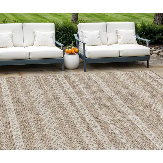Brown And Beige Southwestern Washable Indoor Outdoor Area Rug Photo 2