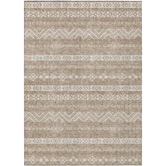 Brown And Beige Southwestern Washable Indoor Outdoor Area Rug Photo 1