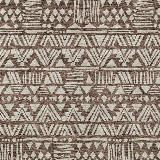Brown And Beige Southwestern Washable Indoor Outdoor Area Rug Photo 7