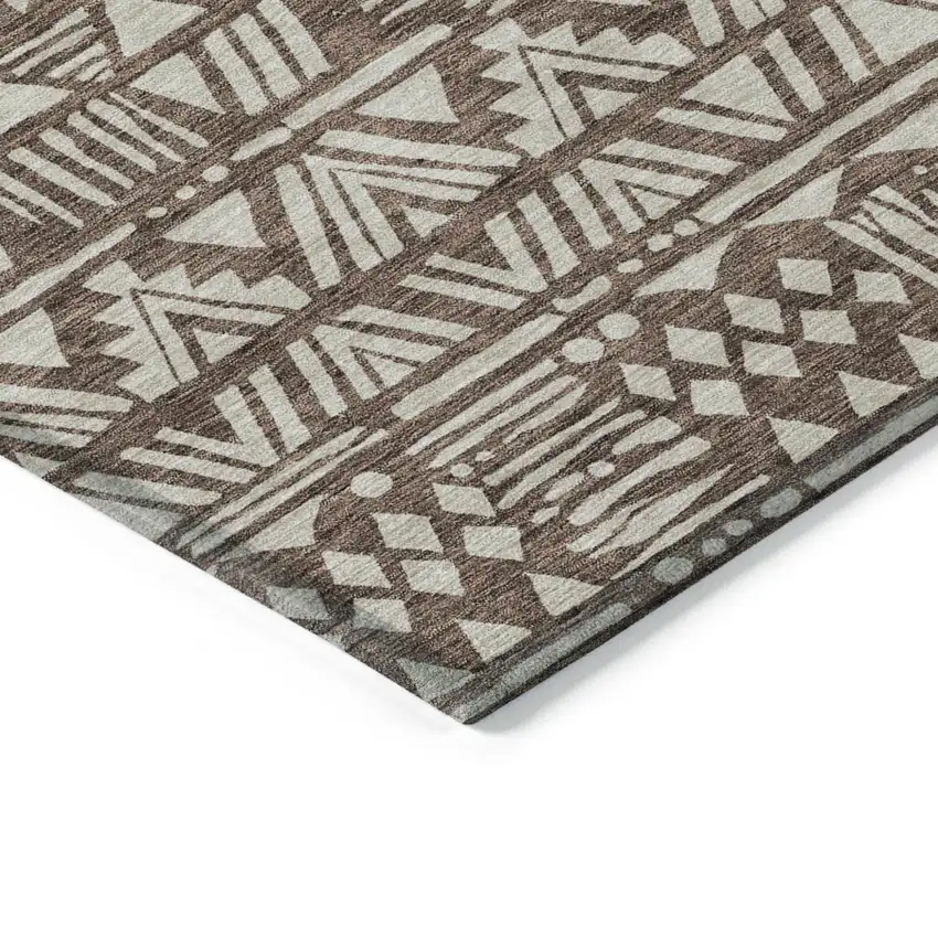 Brown And Beige Southwestern Washable Indoor Outdoor Area Rug Photo 5