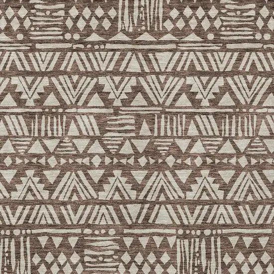 Brown And Beige Southwestern Washable Indoor Outdoor Area Rug Photo 7