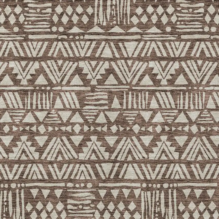 Brown And Beige Southwestern Washable Indoor Outdoor Area Rug Photo 7