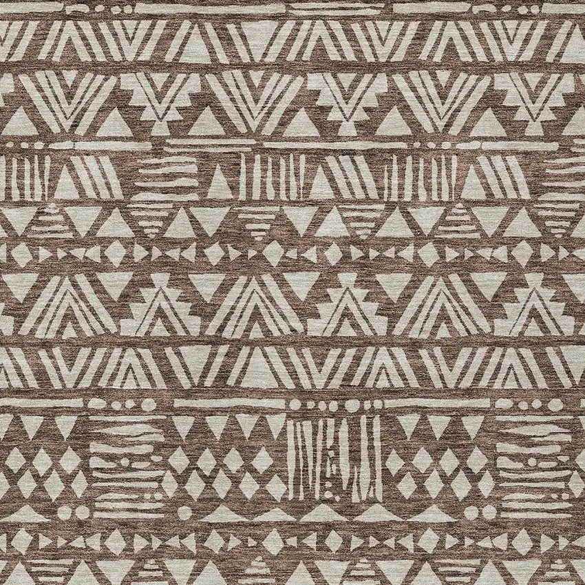 Brown And Beige Southwestern Washable Indoor Outdoor Area Rug Photo 7
